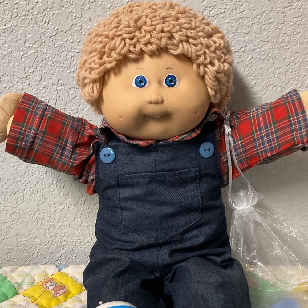 VTG Cabbage Patch Kid Boy Champagne Hair Blue Eyes Head Mold #5 1985